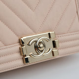 Chanel Le boy Small Chevron Light Pink