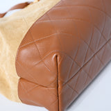 Chanel Coco Base Medium Caramel Suede Hobo Bag
