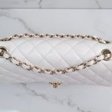 HOLD / Chanel Double Flap Medium White - GHW