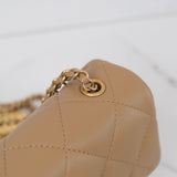 Chanel Mini Flap Quilted Heart Charm Dark Beige GHW