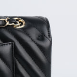 Chanel Chevron Double Flap Medium -s23