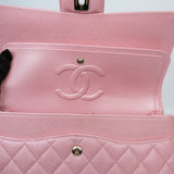 Chanel Double Flap Medium Iridescent Pink GHW - s27