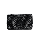 Chanel Strass Swarovski Crystal Black Tweed Medium Classic Flap