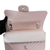 Chanel Double Flap Medium Chevron Iridescent Beige SHW