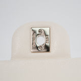 Chanel Double Flap Medium Caviar White GHW - s27