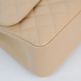 Chanel Beige Double Flap Jumbo Beige Clair -s17