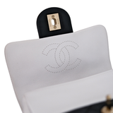 Chanel Mini Square Black and White GHW - s19