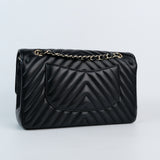 Chanel Chevron Double Flap Medium -s23