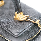 Chanel Black Micro Caviar Vanity Case with Chain - s31