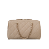 Chanel Mini Bowling Bag Beige Caviar -(MICROCHIP)
