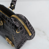 Balenciaga Nano City Croc Black Gray