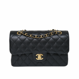 Chanel Double Flap Small Black Ghw - (MICROCHIP)