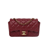 Chanel Extra Mini Rec Lambskin Burgundy GHW - (MICROCHIP)