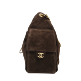 HOLD | Chanel 25 Small Dark Brown Suede GHW - (MICROCHIP)