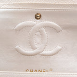 Chanel Double Flap Pearly Beige Medium -s16