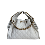 HOLD Chanel 25 Medium White GHW - (MICROCHIP)