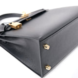 Hermes Kelly 25 Sellier Epsom Noir GHW - U