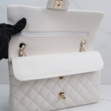 HOLD / Chanel Double Flap Medium White - GHW