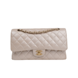 Chanel Double Flap Pearly Beige Medium -s16