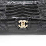 Chanel Lizard Embossed Clutch with Chain