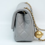 Chanel Mini Rectangle Gray Pearl Crush - (MICROCHIP)