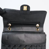 Chanel Double Flap Medium Black Caviar GHW -s9