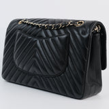 Chanel Chevron Double Flap Medium -s23