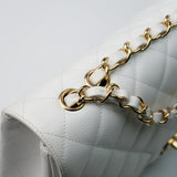 Chanel Vintage Single Flap White Caviar GHW -s12