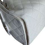 HOLD Chanel 25 Medium White GHW - (MICROCHIP)