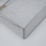 Chanel Slim Long Vanity Silver Metallic Lizard Embossed GHW