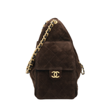 HOLD | Chanel 25 Small Dark Brown Suede GHW - (MICROCHIP)