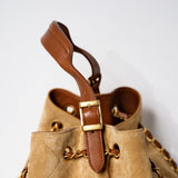 Chanel Coco Base Medium Caramel Suede Hobo Bag