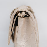 Chanel Double Flap Pearly Beige Medium -s16