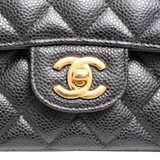 Chanel Double Flap Medium Black Caviar GHW - (MICROCHIP)