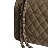 Chanel Double Flap Medium Dark Beige GHW - (MICROCHIP)