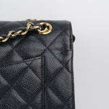 Chanel Double Flap Jumbo Black Ghw -s16