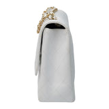 Chanel Vintage Single Flap White Caviar GHW -s12