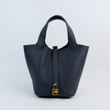 Hermes Picotin 18 Bleu Nuit GHW  -Y