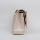 Chanel Double Flap Pearly Beige Medium -s16