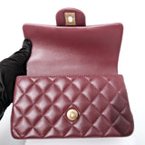 Chanel Mini Rec Top Handle Burgundy GHW - (MICROCHIP)