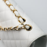 Chanel Vintage Single Flap White Caviar GHW -s12