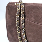 Chanel Maxi Flap 32CM Suede Dark Brown GHW