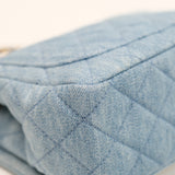 Chanel Mini Square Denim Blue Pearl Crush - (MICROCHIP)