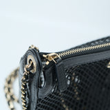 Chanel 2025SS Mesh & Shiny Lambskin Clutch with Chain