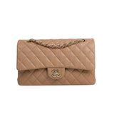 Chanel Double Flap Medium Dark Beige - s25