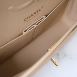 Chanel Double Flap Medium Beige - Microchip