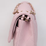 Chanel Double Flap Medium Pink GHW - s31