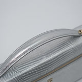 Chanel Slim Long Vanity Silver Metallic Lizard Embossed GHW