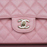 Chanel Double Flap Medium Iridescent Pink GHW - s27
