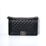 Chanel Le Boy Old Medium Black RHW - s28